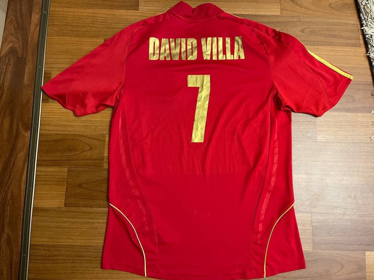 Spain 2008/2009 Adidas Home Football Shirt Jersey #7 David