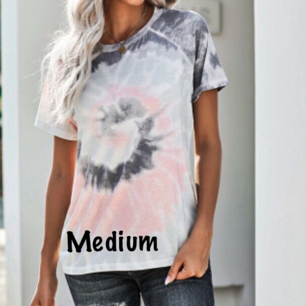 NEW Tie Dye T-shirt Gray & Pink Size Medium Womens | eBay