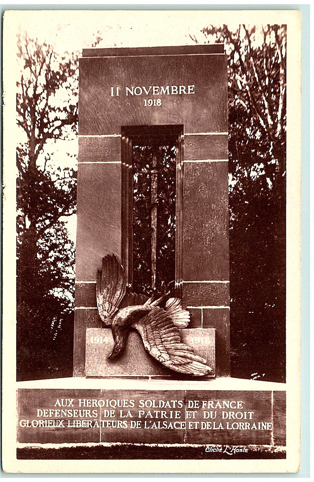 S03-0626, FORET DE COMPIEGNE, CHAIRIERE DE L'ARMISTICE, MON. DU MATIN, RPPC