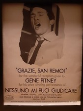 Gene Pitney Nessuno Mi Puo Giudicare Rare Original Promo Poster Ad Framed!