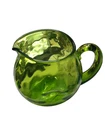 Vintage Blenko Glass 6916 Lime Dot Optic Pinched Pitcher Joel Myers 6 1/2" WV