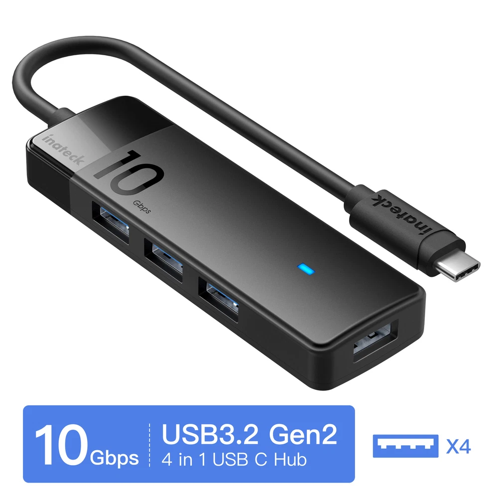 USB C Hub Type C to USB Hub Adapter Splitter USB 3.2 Gen2 Speed w/4 USB A Ports