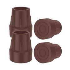 Walking Cane Tips 1" - Heavy Duty 1 Inch Cane Tips of Rubber Tips, Brown 4-P...