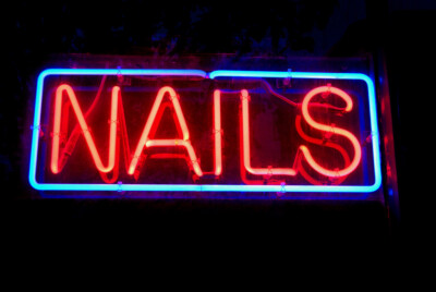 Nails Rectangle Neon Sign Lamp Light Acrylic 17''x9'' Glass Beer Bar With Dimmer