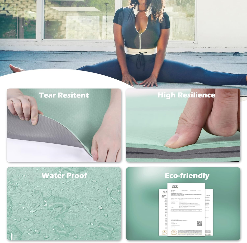 Eco-Friendly Non-Slip Anti-Tear 1/4 Inch Thick Yoga Pilates Fitness Mat Eco-Friendly Non-Slip Anti-Tear 1/4 Inch Thick Yoga Pilates Fitness Mat