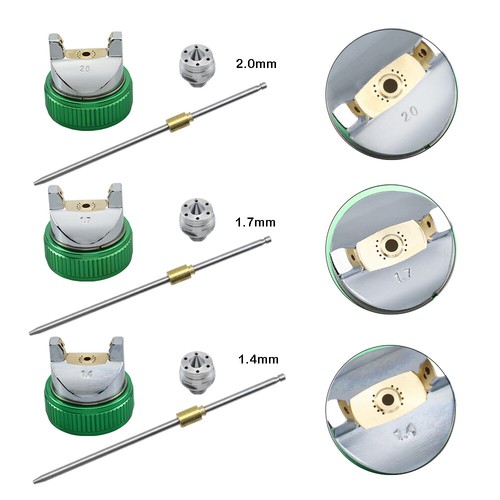 Pistola pulverizadora de aire 1,4/1,7/2,0 mm HVLP detalle de automóvil pulverizador de pintura de retoque reparación de puntos - Imagen 10 de 16