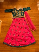 Indian Kids Girl Dress Lehenga Outfit Lehenga 30-32 Ages 8-11 Navratri Party Wed