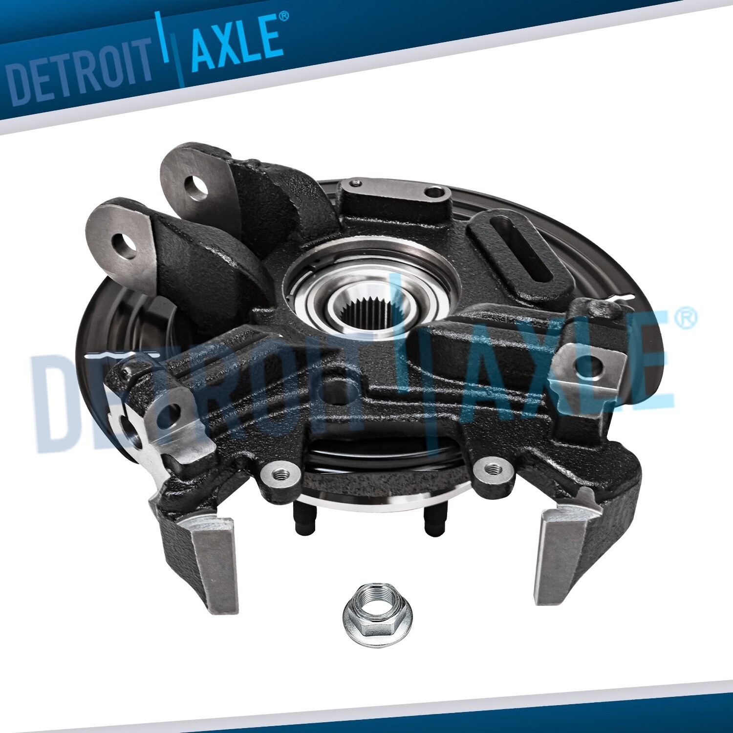 Detroit Axle Front Steering Knuckle & Wheel Bearing Hub Assembly - Driver Side For 2003-2008 Toyota Corolla | Replacement Part KA698389