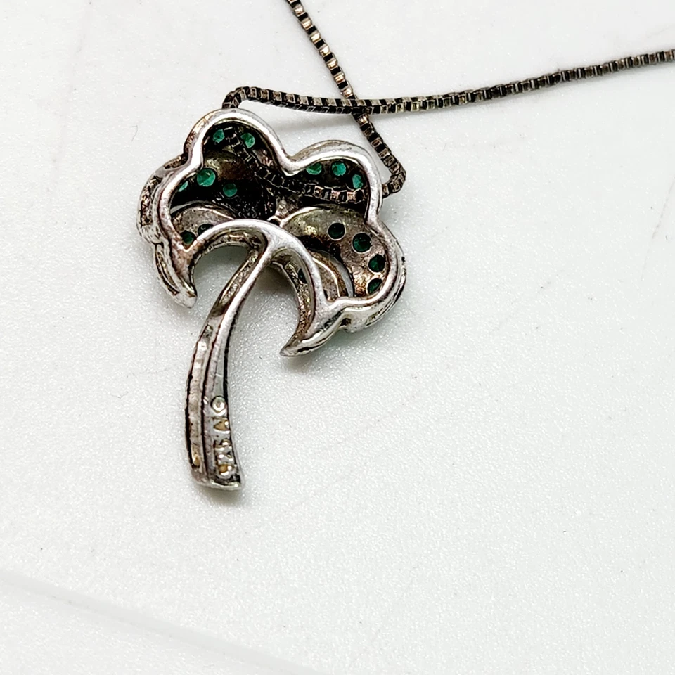 Collar Colgante Palmera Diamante Piedra Verde y Piedra Esterlina Alwand Vahan Foto 4 de 4