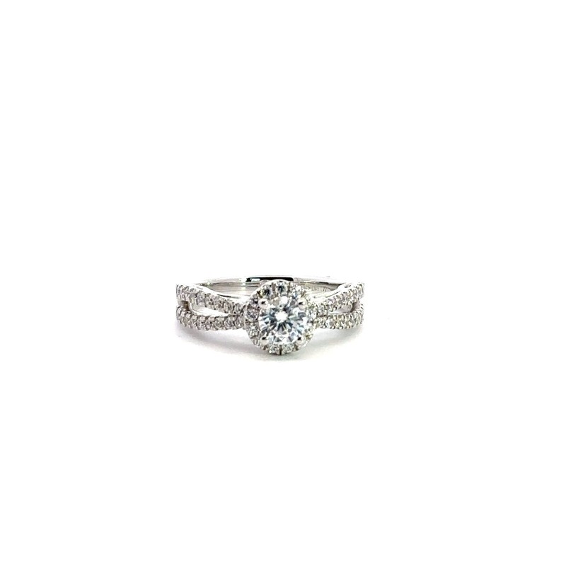 Sterling Silver CZ Ring Halo Setting - Size 7.5