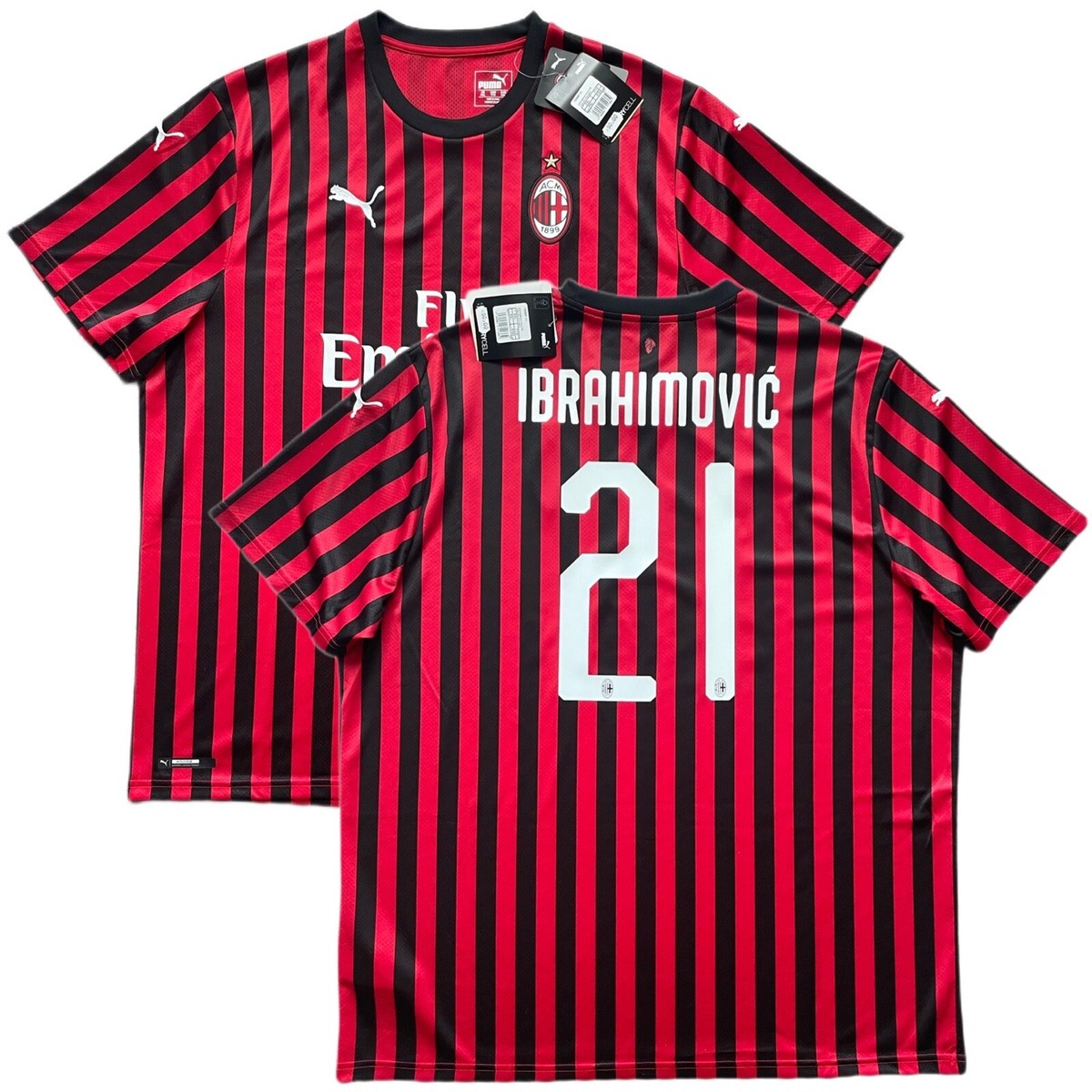 2019/20 AC Milan Home Jersey #21 IBRAHIMOVIC 2XL Puma ROSSONERI