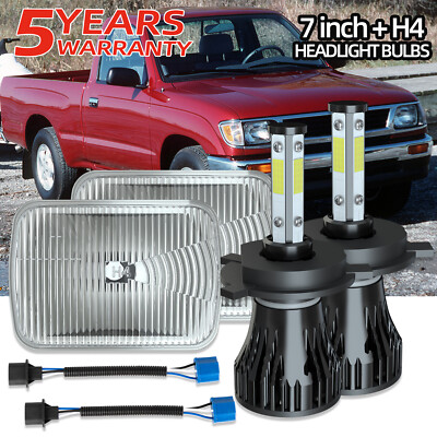 7x6 inch square LED halo headlight H4 9003 bulb for 1995-1997 Toyota Tacoma