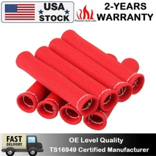 8X 1200° High Heat Shield Engine Spark Plug Wire Boot Protector Sleeve Cover Red