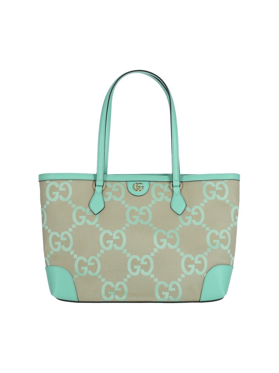 GUCCI Ophidia Green Jumbo GG Canvas Tote Bag New And Authentic