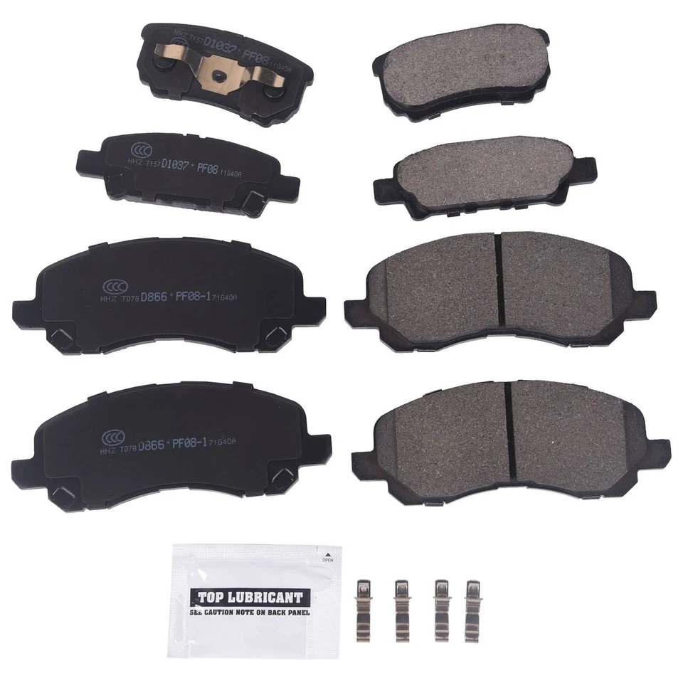 8 pastillas de freno de disco de cerámica delanteras y traseras para Jeep Compass Patriot Dodge Avenger Foto 3 de 4