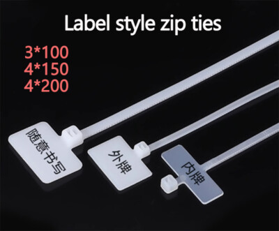 Selbstsicherndes Etikett Zip Tie Kabel Marker Tag kabel Draht Nylon Kunststoff