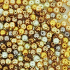 UnCommon Artistry Glass Pearl Beads 200pcs 4mm -Caramel Mix