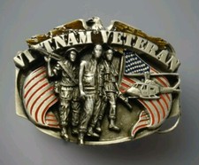 Vintage Vietnam Veteran Belt Buckle made in 1989 by Siskiyou Buckle Company