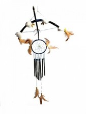 Indianer Windspiel Klangspiel mit Traumfänger und Pfeil & Bogen