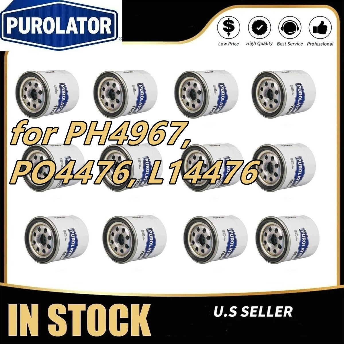 SET OF 12 Oil Filter For Fram PH4967, Pronto PO4476 - L14476 - Wix