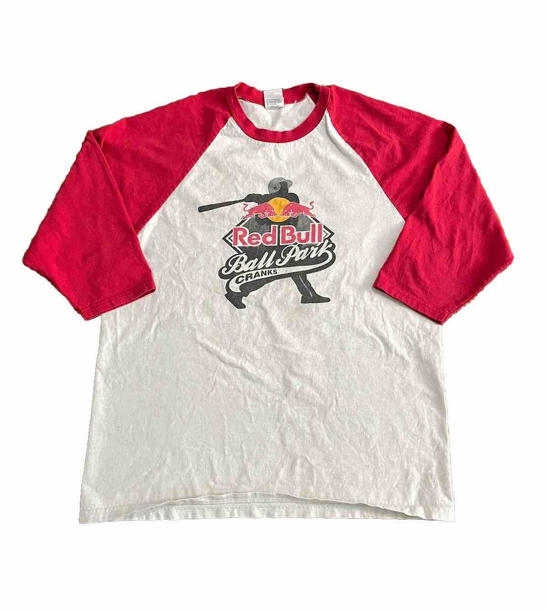 Y2K Red Bull Raglan 3/4 Sleeve Baseball T Shirt Large Ball