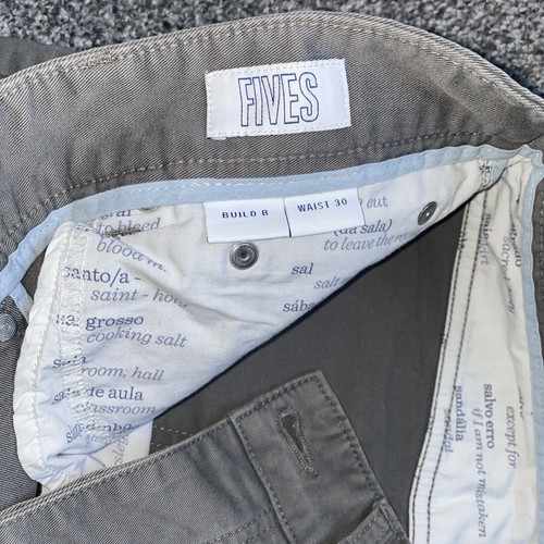 spoke fives jeans grey Waist 30 Leg 35 build B button fly stretch cotton - Picture 5 of 10