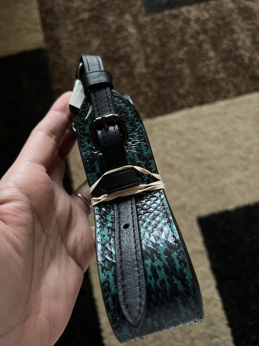 COACH Novelty Strap In Genuine Snakeskin Pine Green 89324