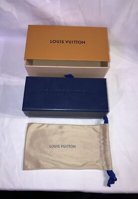 Louis Vuitton empty sunglasses orange box , navy blue case  display picture 1