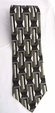 Mark Alexander Neck Tie Multi Color Geometric Pattern Silk Mens Dress Necktie