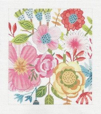 Garden Party handpainted Needlepoint Canvas by M. Whittemore BG Insert from LEE