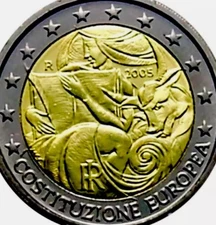Italy 🇮🇹 Coin 2€ Euro 2005 European Constitution UNC Bull EU Europa