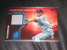 YU DARVISH RANGERS GENUINE CERTIFIED AUTHENTIC BASEBALL GAME USED JERSEY CARD