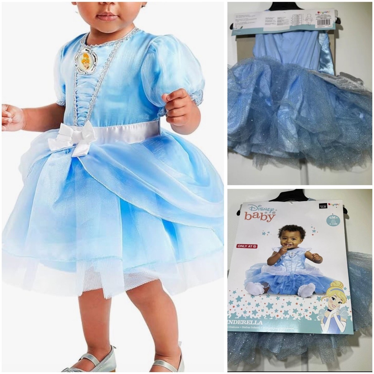 Disney Baby Cinderella Princess Dress Costume By Disguise 6-12 Months NEW!