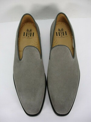 NEW HHBOOTMAKERS 1633 GRAY SUEDE SLIP ON LOAFERS DRESS SHOES  display picture 3