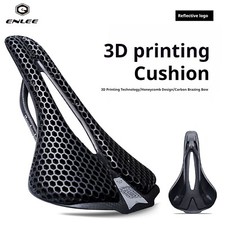 ENLEE 3D Printed Carbon Fiber Bike Saddle Shock Absorbing and Breathable Cushion