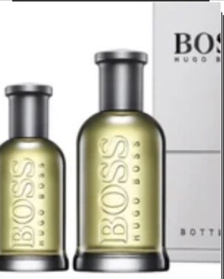 HUGO BOSS BOTTLED COLOGNE 2 PC SET 3.3 FL OZ + 1.0  FL OZ SEALED + BEAUTY GIFTS