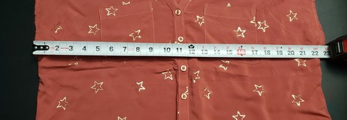 New Wens Torrid Red Star Challis Dolman Short Sleeve Shirt Size 00 M/L 10 NWT - Picture 5 of 5