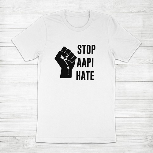 Stop AAPI Hate Crimes Asian American Equal Rights Equality Unisex Tee T-Shirt - Picture 13 of 13