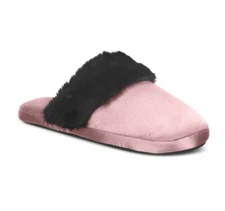 Inc International Concepts Women's Faux-Fur-Trim Slippers, Pink, XL (11/12) $35