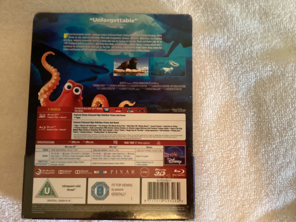 Disney / Pixar Finding Dory 3D - Blu-ray Steelbook *NEW* - Image 2 of 2