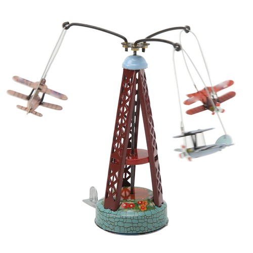 Biplane Rotating Toy Tinplate Nostalgia Rotating Airplane Toys Rotating NY - Afbeelding 6 van 22