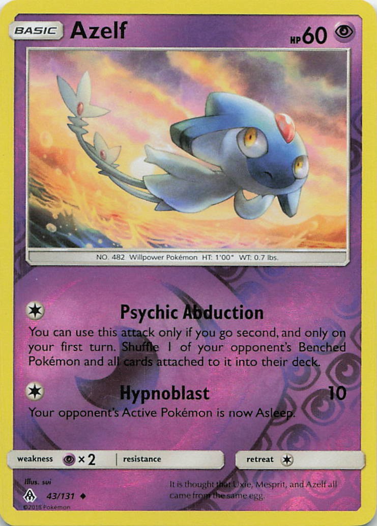 Azelf Uncommon SM - Forbidden Light 43/131 LP sui Reverse Holo