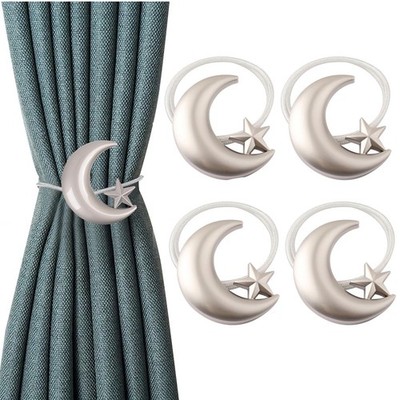 Curtain Tiebacks, 4 Pack Magnetic Curtain Tiebacks Star Moon Curtain tie Back...