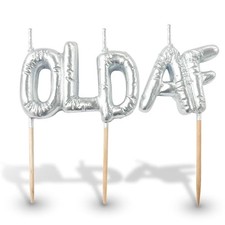 Old AF Birthday Candle, Silver