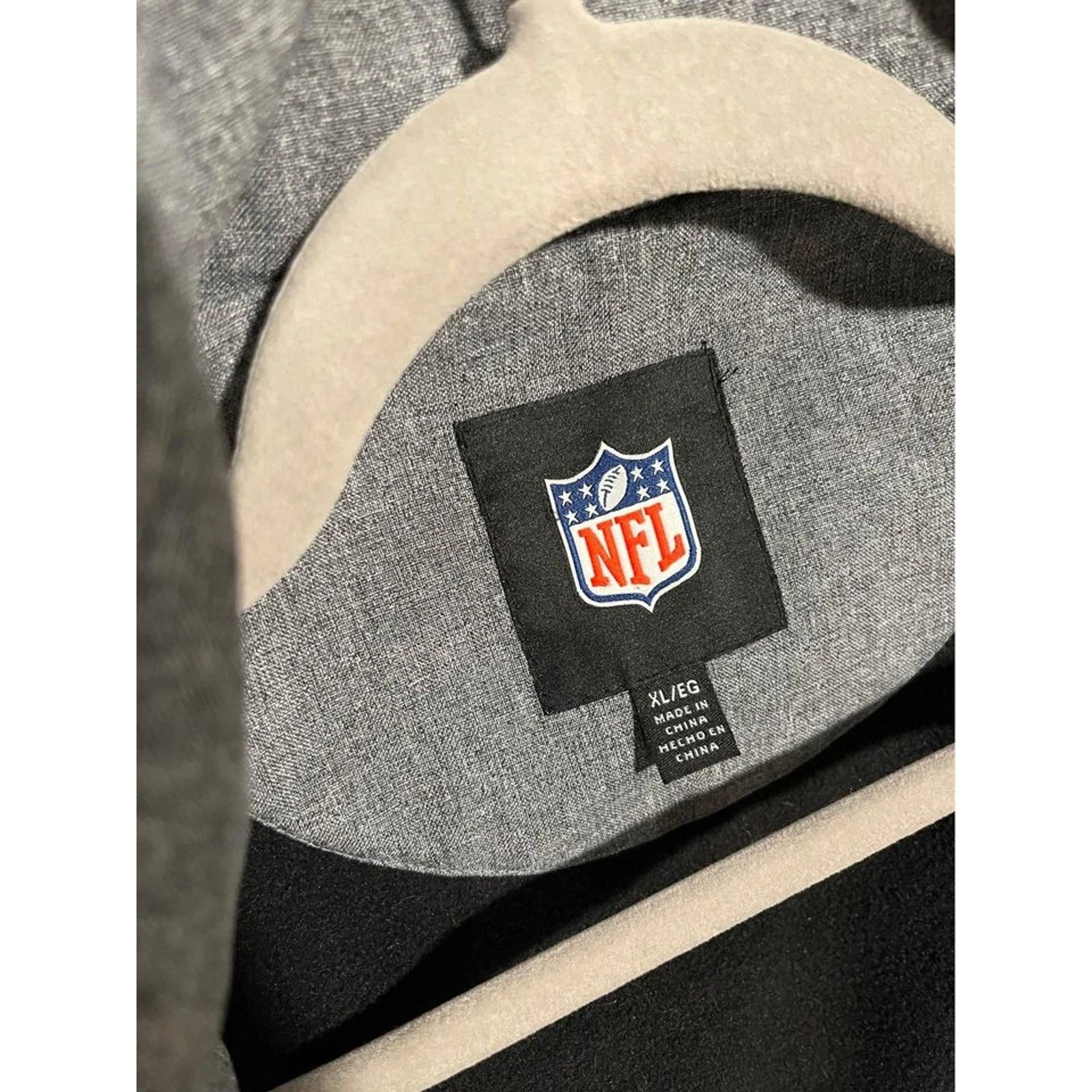 Hooded Grey NFL New England Patriots XL fleece lined jacket image 4