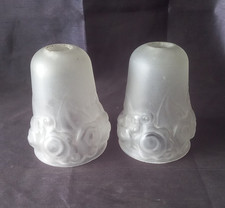 paire de tulipe art déco en verre dépoli signé LOTI NANCY / Muller Degué Delatte