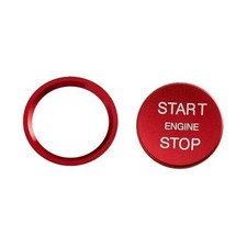 Car Engine Start Stop Push Botton Cover, Aluminum Auto Key Ignition Switch Red