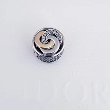 Authentic Pandora ⭐️RETIRED⭐️INTERLINKED CHARM/ W 14k GOLD 