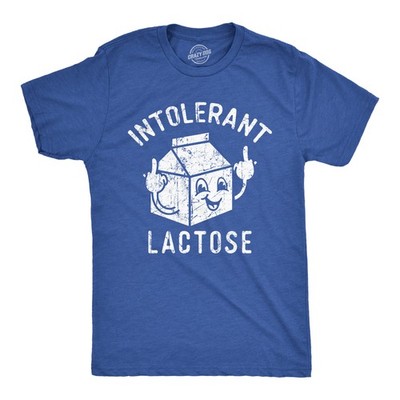 Mens Funny T Shirts Intolerant Lactose Sarcastic Milk Graphic Novelty Tee for