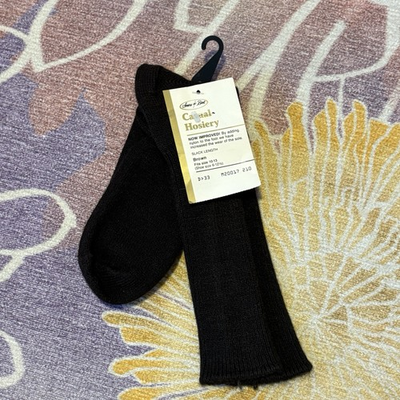 #ad Vintage NOS Sears Best Men’s Brown Socks Casual Hosiery Orlon Nylon Acrylic $14.00